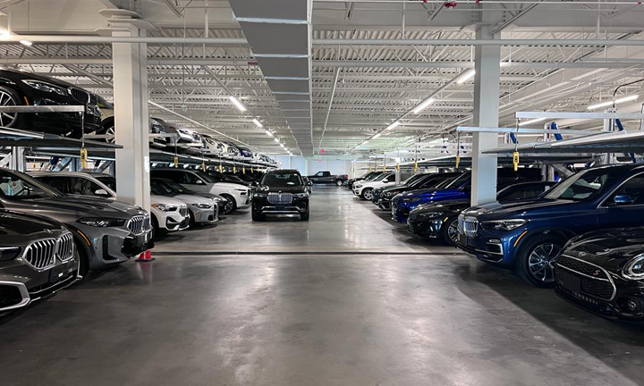 PARKPLUS double stackers at Boston auto dealership