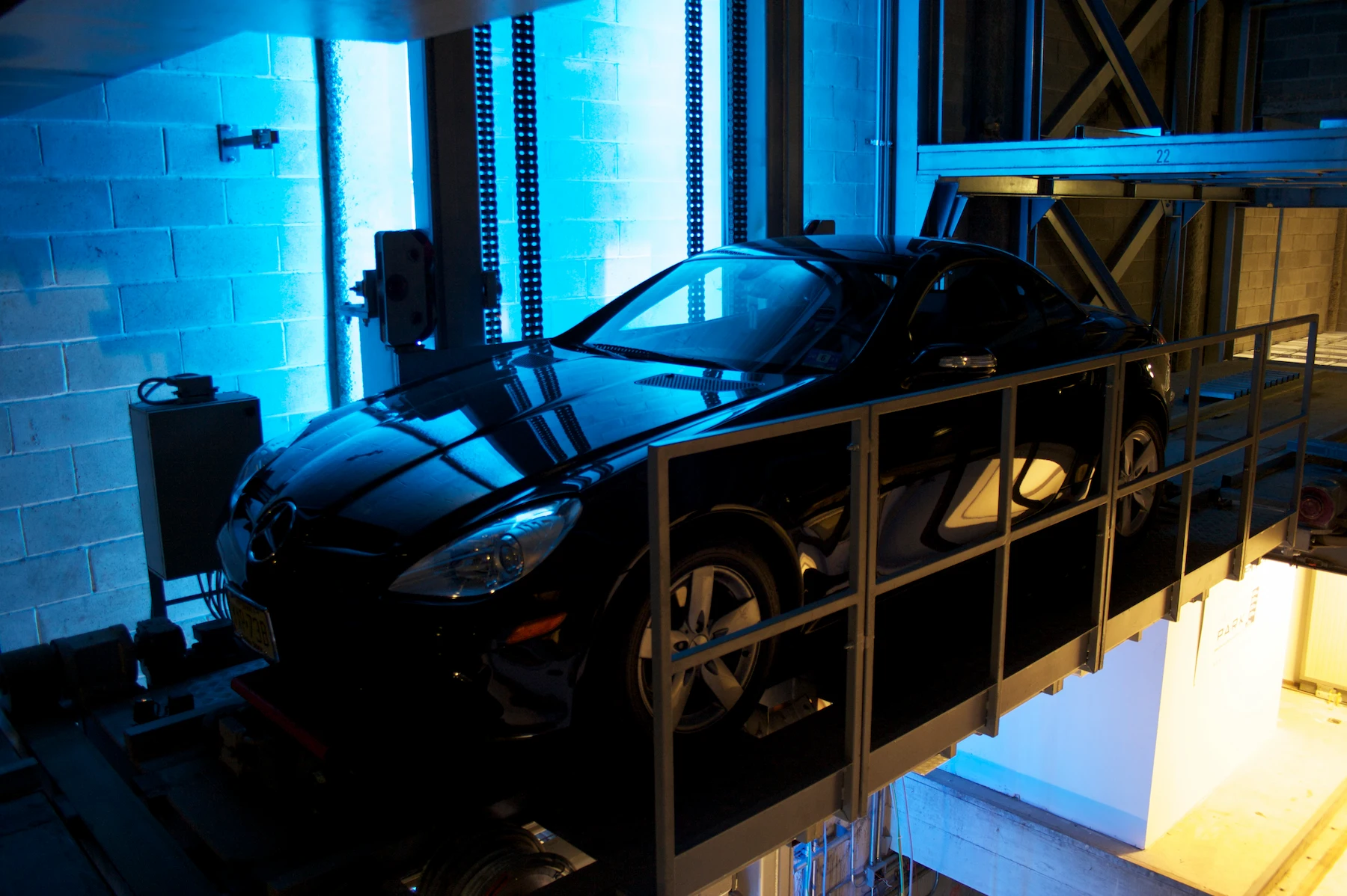 First pallet-less automated parking system in the United States, Tribeca