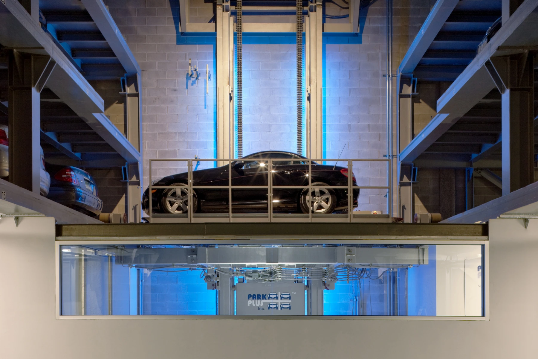 ParkPlus Rack and Rail system entry bay, One York Manhattan