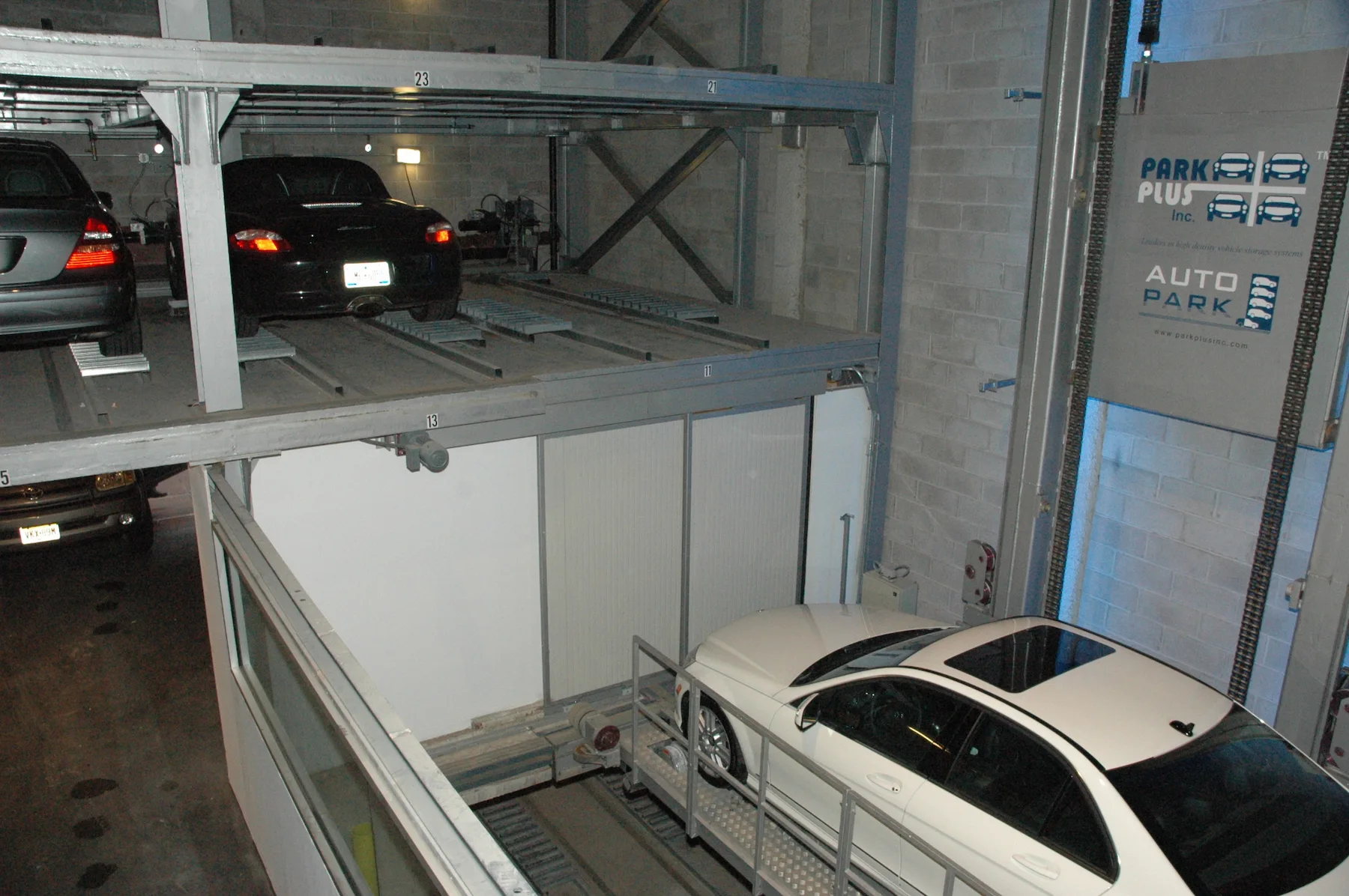Vehicle storage stalls across upper levels, One York Tribeca