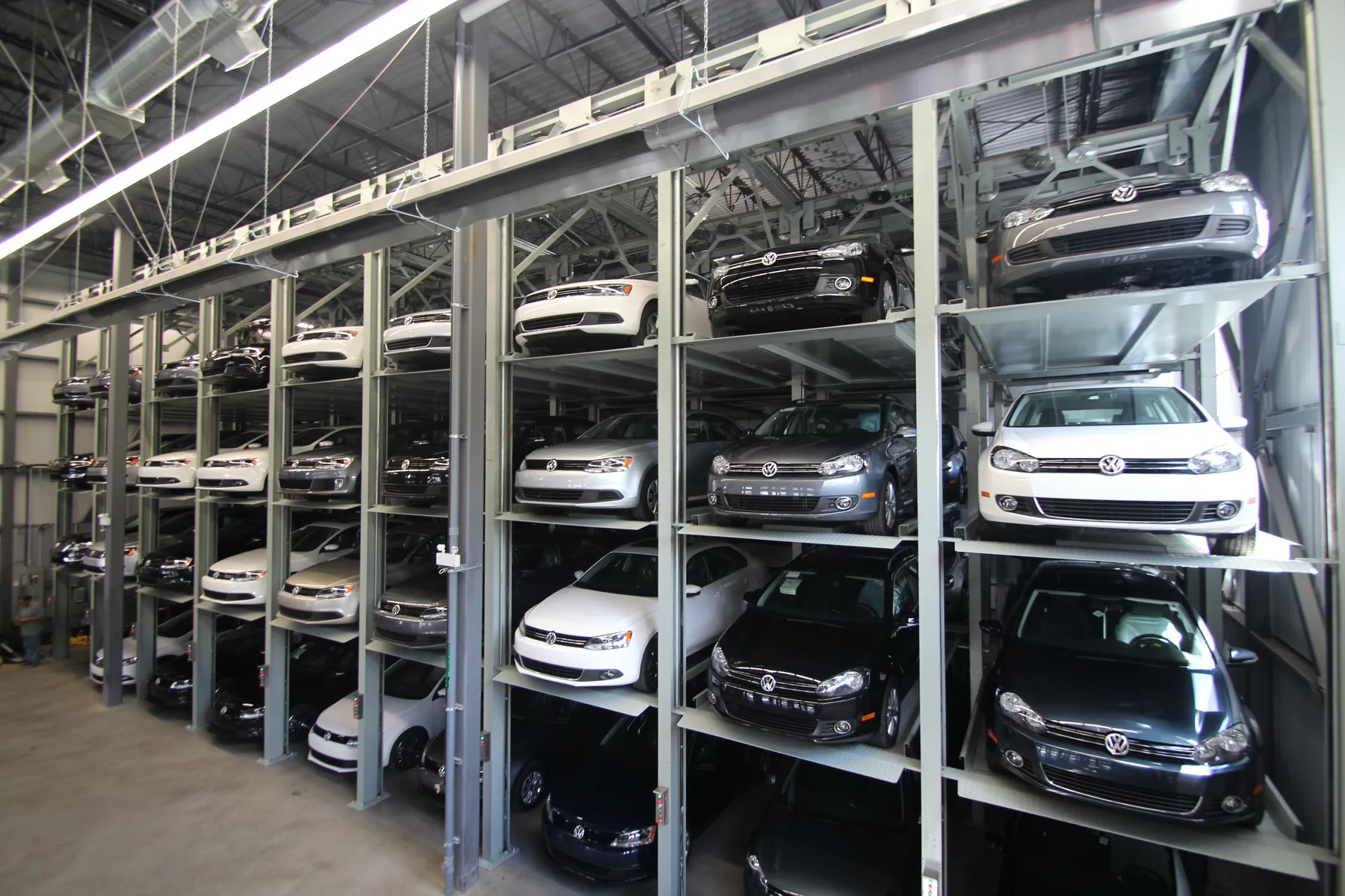 QP1000 Quad Stacker installed at Volkswagen Montreal — quad stacker parking system