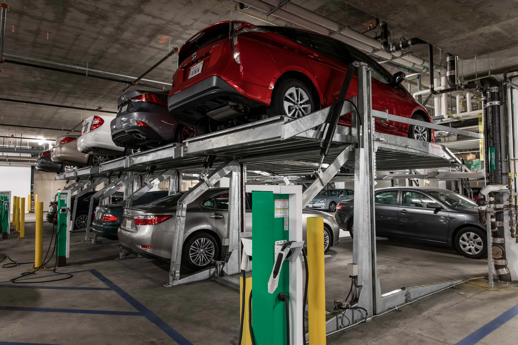Parking lifts installed at Fountainview Senior Living, Playa Vista CA