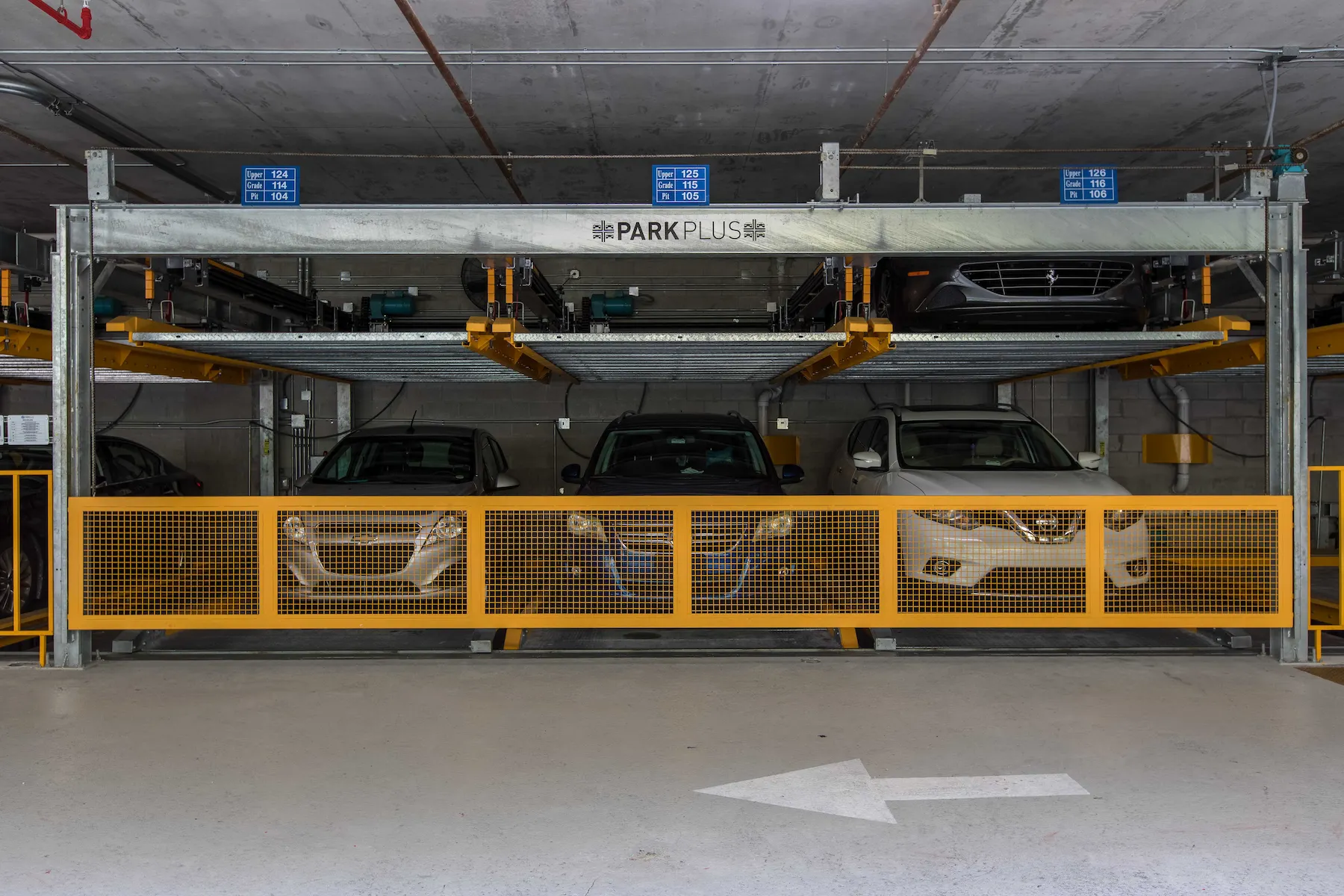 Lift-Slide Puzzle Parking System at 6080 Collins Beach House, Miami Beach — platform detail