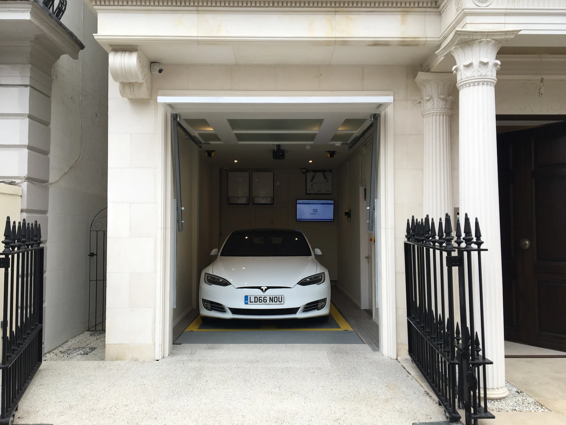 AGV robot positioning vehicle in subterranean vault, Notting Hill, London