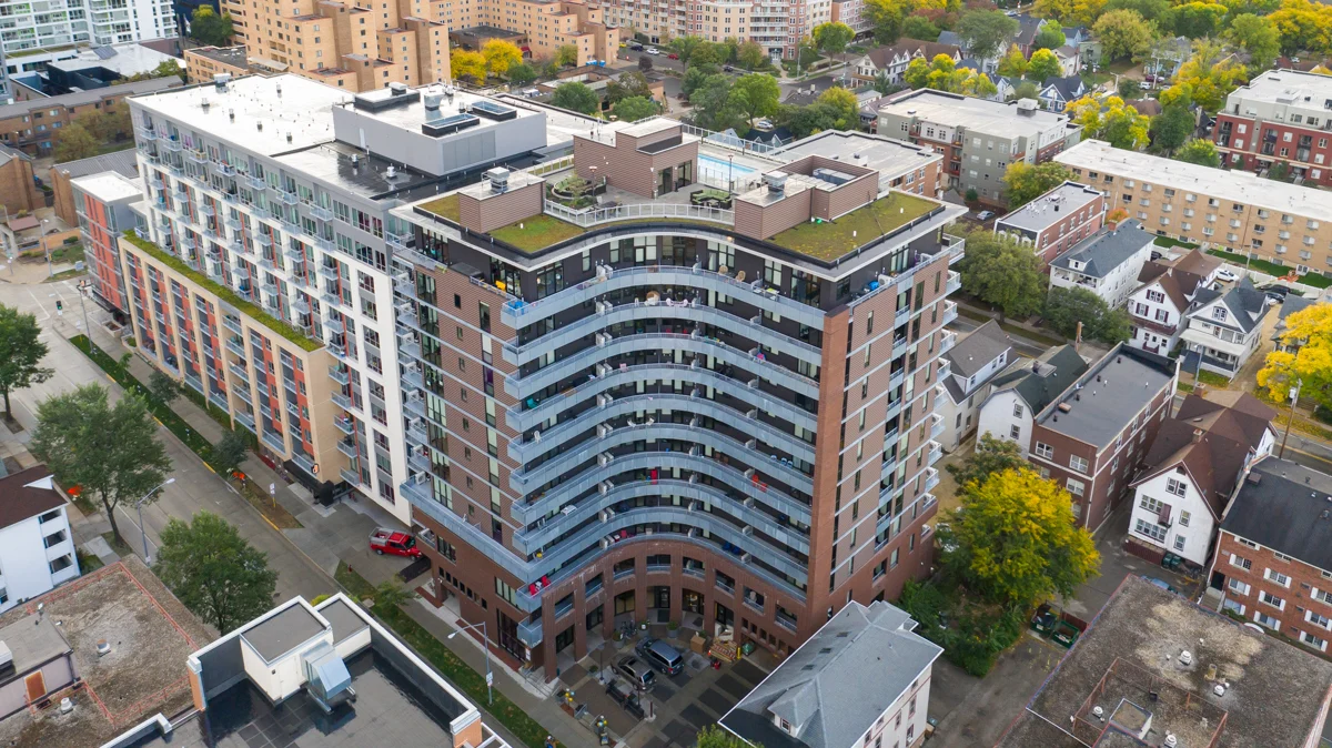 ParkPlus Rack & Rail Automated Parking System at The Lux Apartments, 433 W Johnson St, Madison WI