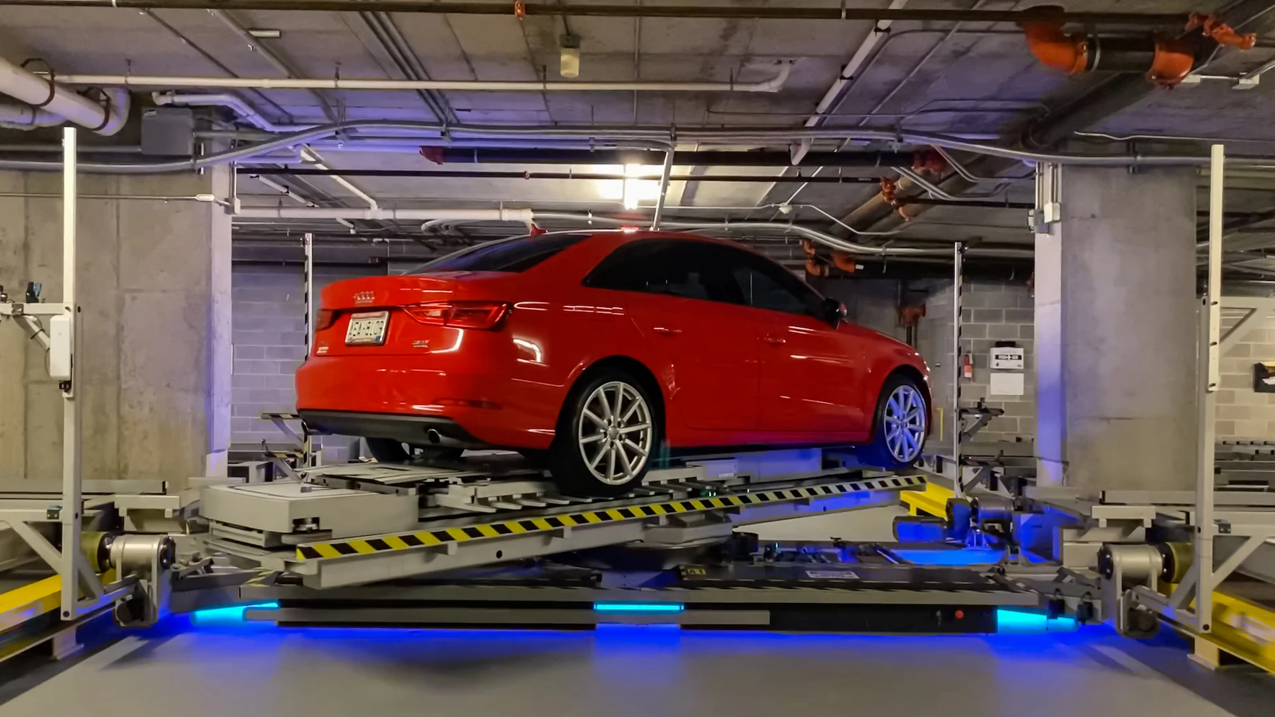 Rack & Rail automated parking vault at The Lux, Madison WI