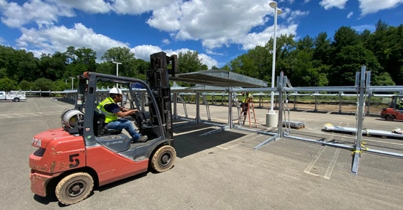 ParkPlus double stacker installation in progress