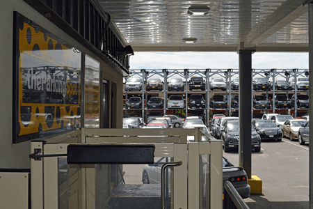 ParkPlus triple stacker parking lifts at JFK Airport